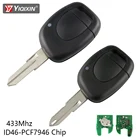 YIQIXIN 1 кнопка для Renault Megane Scenic Master Twingo трафик Kangoo Laguna Espace Clio дистанционный ключ для автомобиля с ID46 чип 433 МГц лезвие
