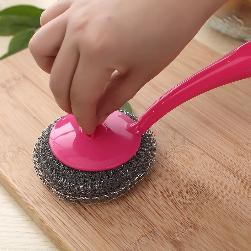 Нержавеющая сталь проволока шариковая чаша щетка Съемная креативная с ручкой