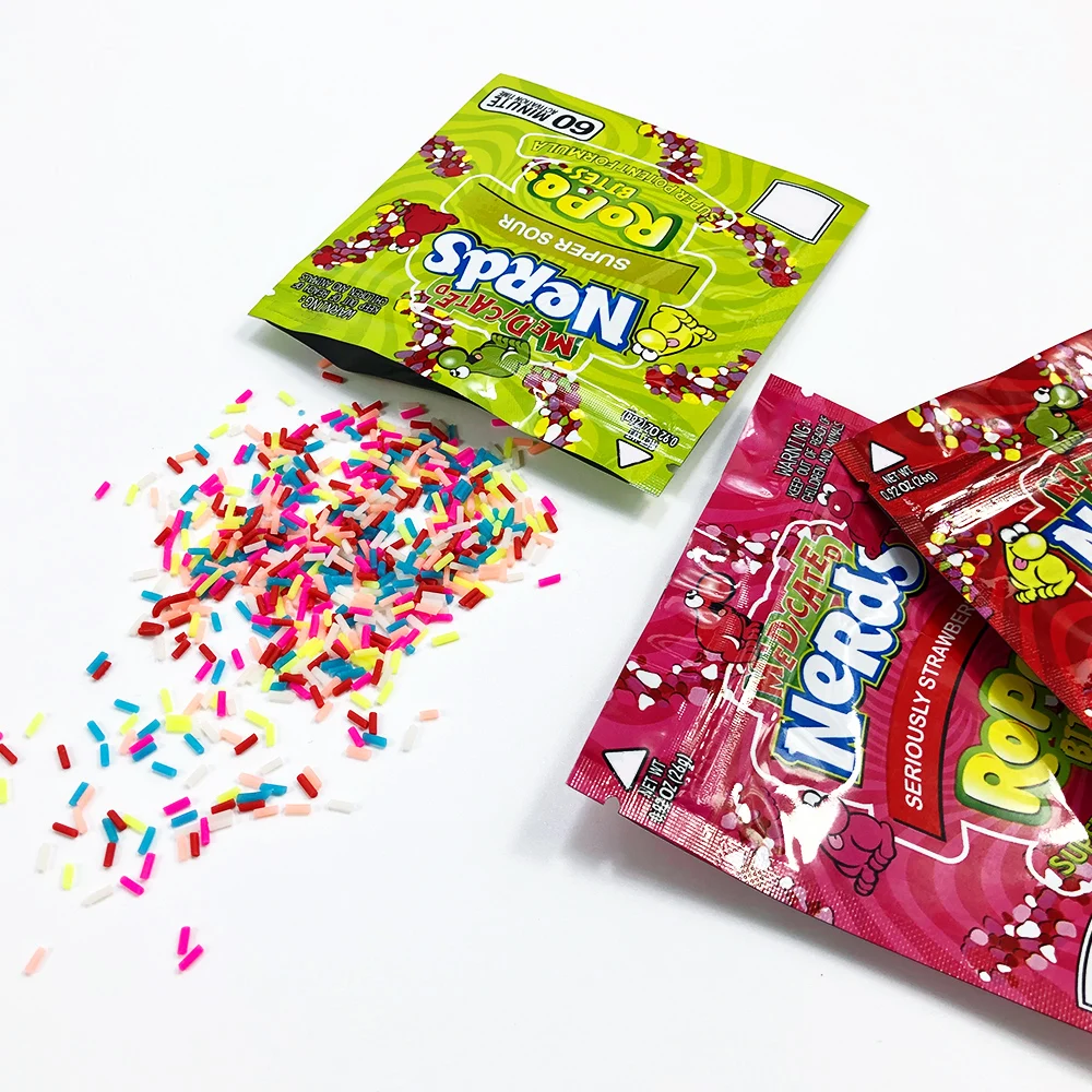 

2.6g Tobacco Mylar Bag 600mg Mini Sealed Storage Plastic Opp Bags Waterproof Zip Lock Pouches 100pcs