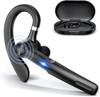 bluetooth headsetjoyhoosh bluetooth earpiece with mic trucker bluetooth headset 50hrs with charging case in ear headphones