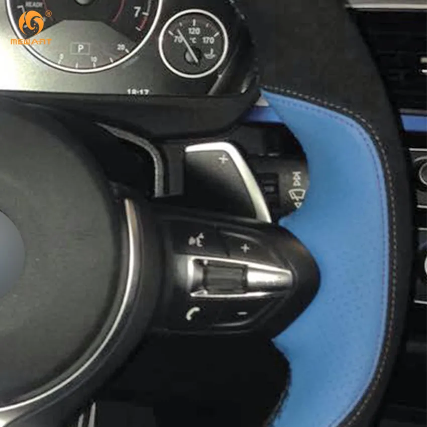 Чехол на руль черный замшевый чехол светло голубого цвета для BMW F87 M2 F80 M3 F82 M4 M5 F12 F13