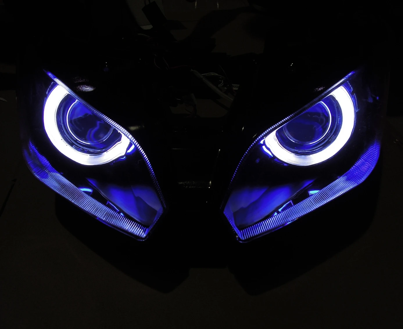 KEMiMOTO для Kawasaki Ninja 300 ZX-6R 2013- Ninja250 Ninja300 ZX6R Ангел глаз HID проектор мотоциклетная фара в сборе