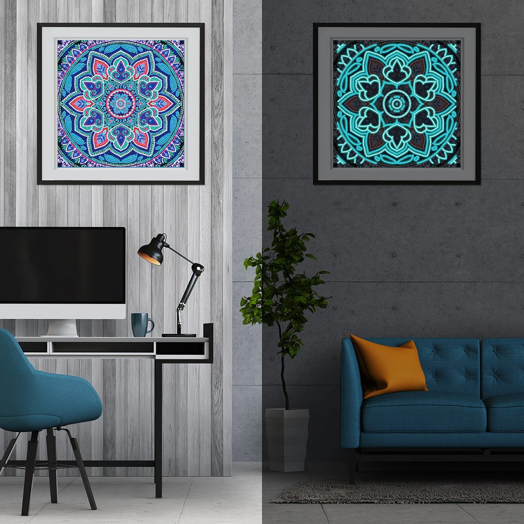 

5D Luminous Diamond Painting Special-shaped Rhinestone DIY Mandala Diamond Mosaic Embroidery Cross Stitch Home Decoration