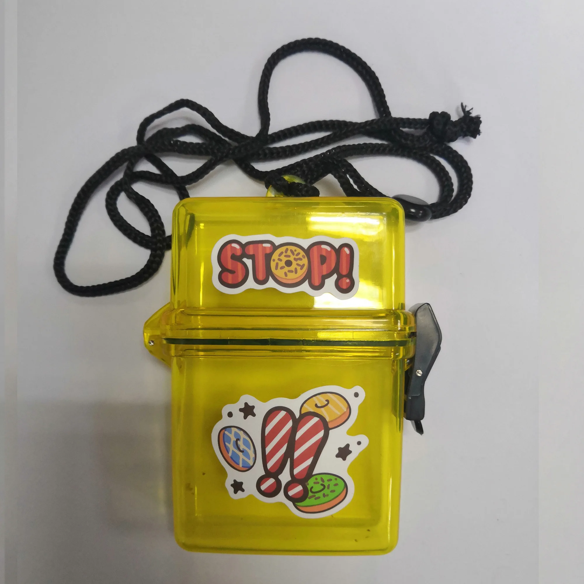 yellow stop Вмещает 20 пачек многоцветный женский DIY мультфильм письмо портсигар чехол прозрачный Водонепроницаемый пляж магазин коробка креативный подарок - Цвет: yellow stop