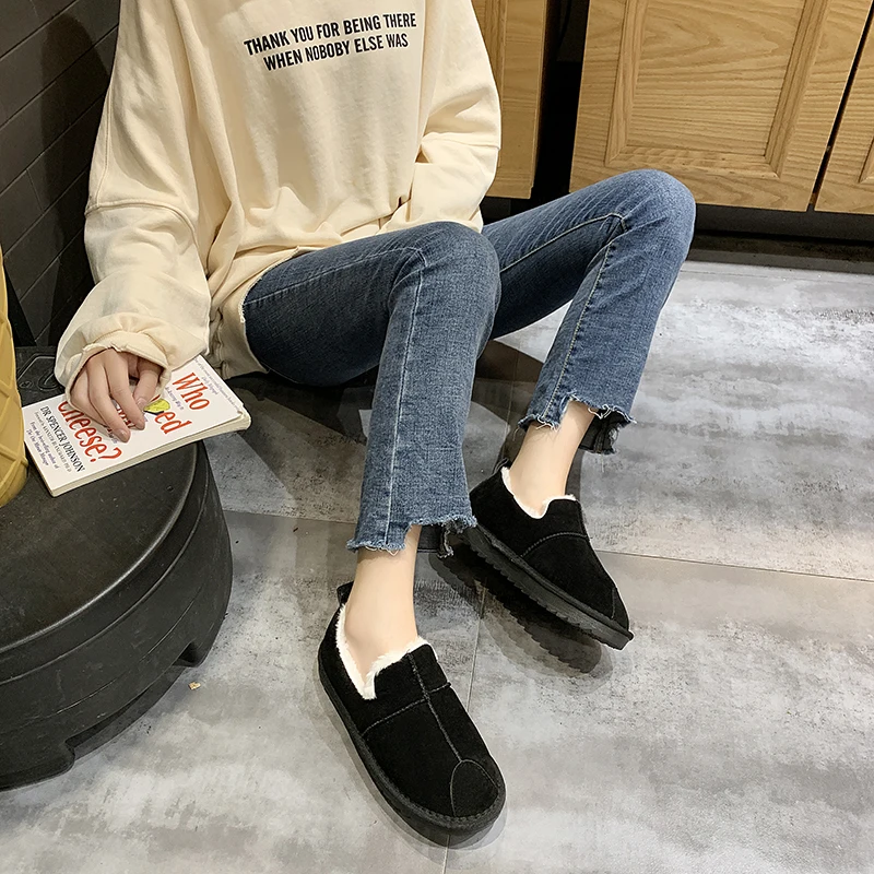 LAASIMI 2019 г. Женская зимняя обувь на плоской подошве модная женская домашняя без