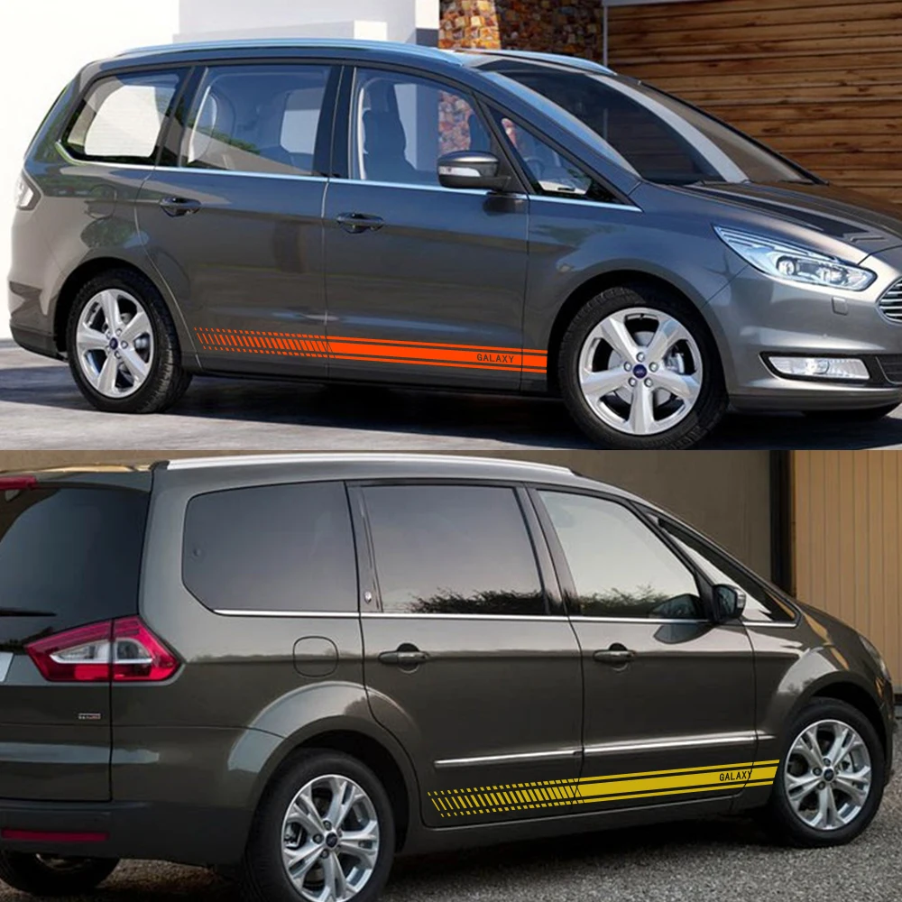 2 шт. автомобильные длинные боковые полосы наклейки для Ford Galaxy Автомобильная виниловая пленка Стайлинг украшения наклейки автомобильные принадлежности для тюнинга