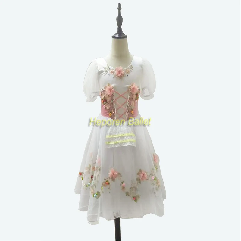 Новое поступление балетное платье в виде лебедя для соревнований розового цвета