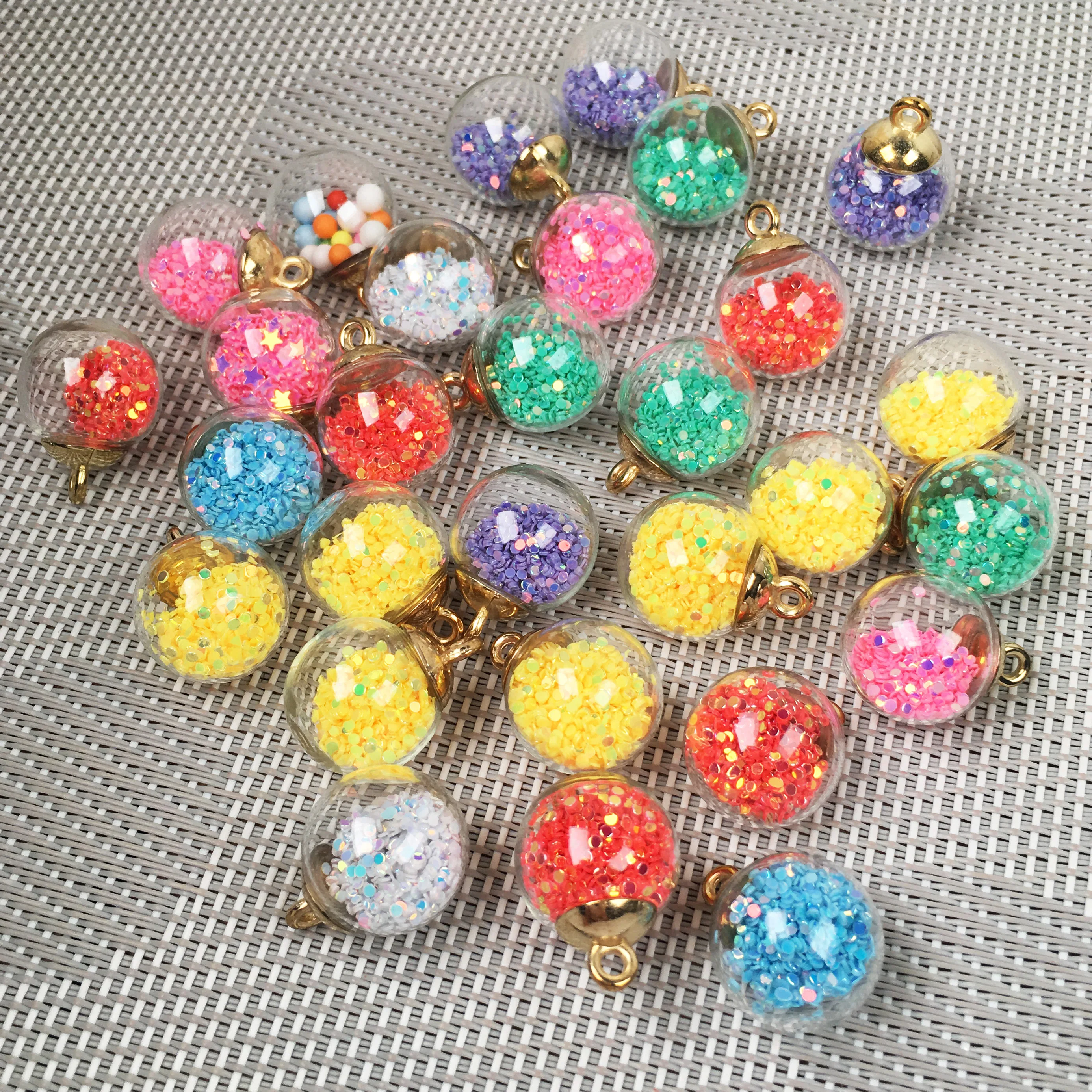 Красочные Подвески со стеклянным шариком Пластиковые Блестки Серьги-Подвески