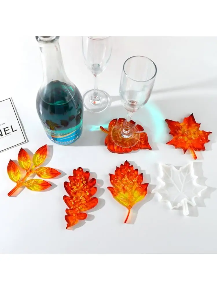 

5Pcs Large Leaves Coaster Silicone Resin Mold Tropical Maple Leaf Resin Mold Kit 50PE