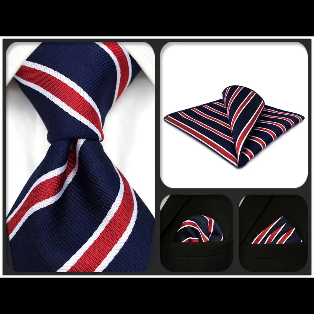 G04 синий и красный цвета в полоску набор галстуков шелковые галстуки для Для