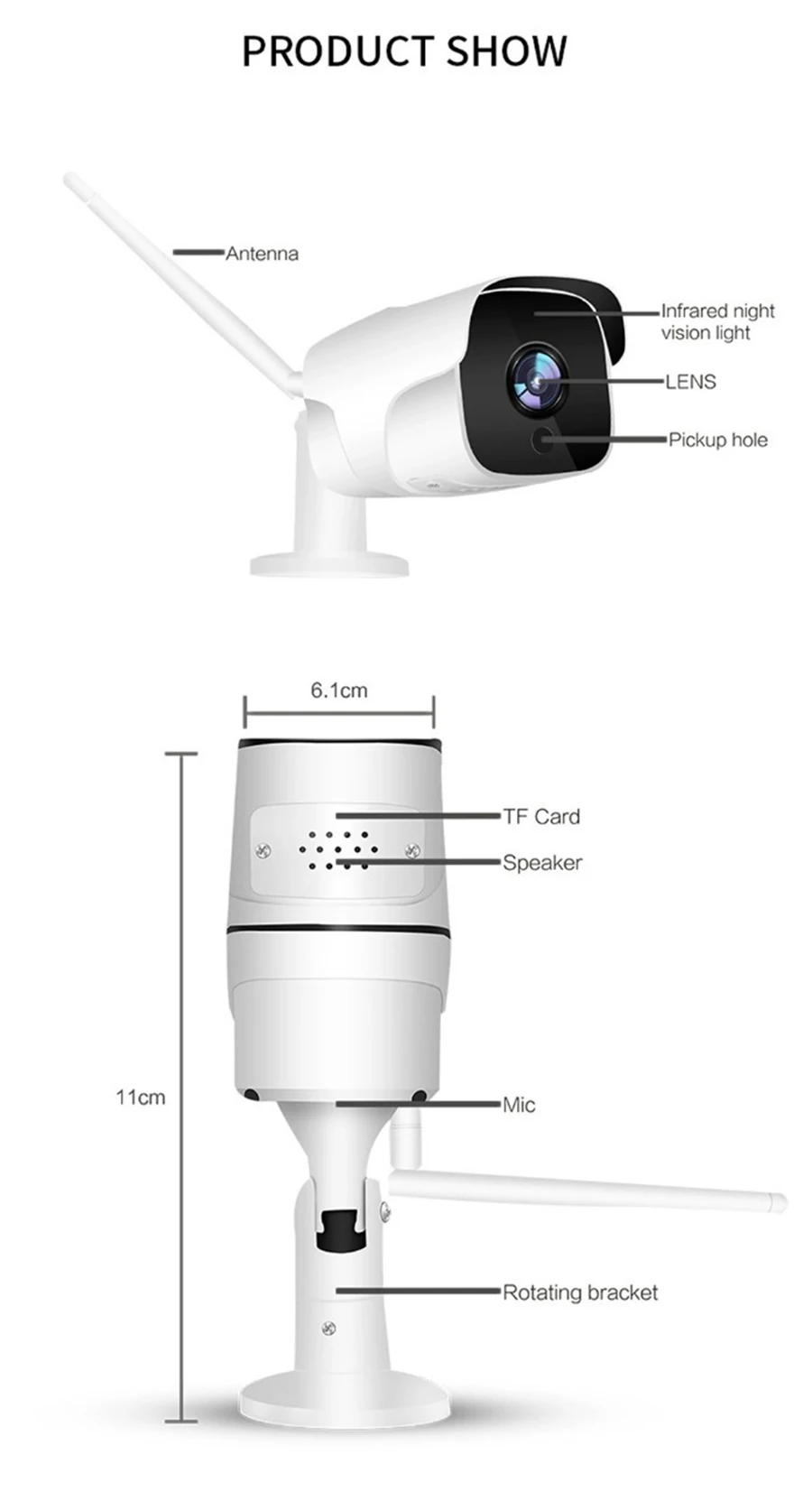 WOFEA наружная Водонепроницаемая камера Tuya сетевая Wifi ip Беспроводная умная WiFi Wi Fi