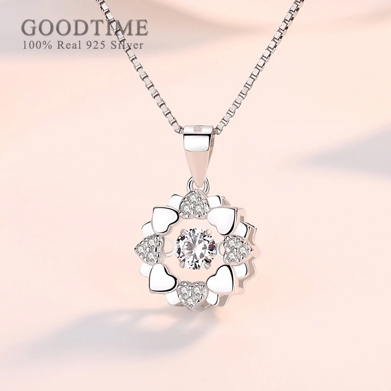 

Luxury Rhinestone Pendant For Women 925 Sterling Silver Zircon Box Chain Necklace Jewelry Anniversary Gift For Wedding Party