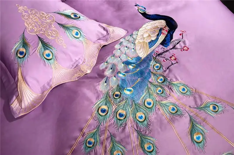 Восточный роскошная кровать пурпурного цвета в комплекте Вечерний комплект из