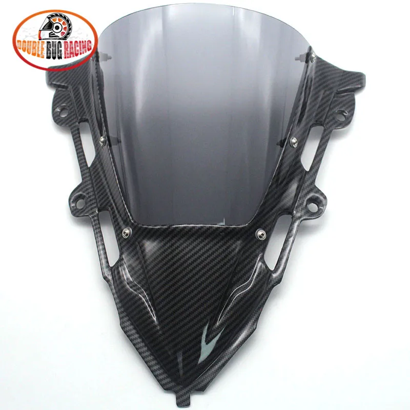 carbon fiber smoke Для Honda CBR650R CBR 650 R CBR-650R, аксессуары для мотоциклов с двойными пузырьками, ветровое стекло, ветровое стекло, дефлектор, козырек, Визер - Цвет: carbon fiber smoke