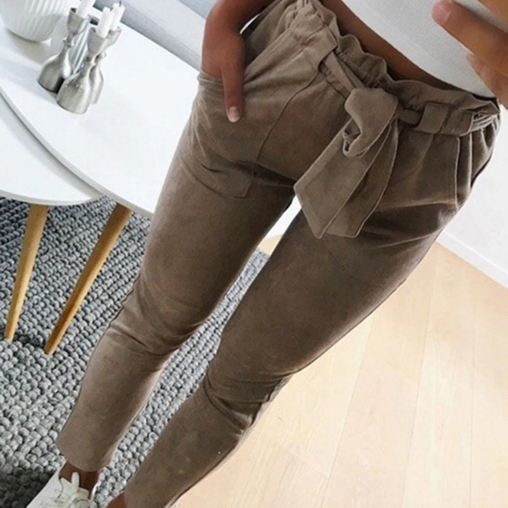 Модные Женские однотонные полосатые облегающие укороченные джинсы с воланом и