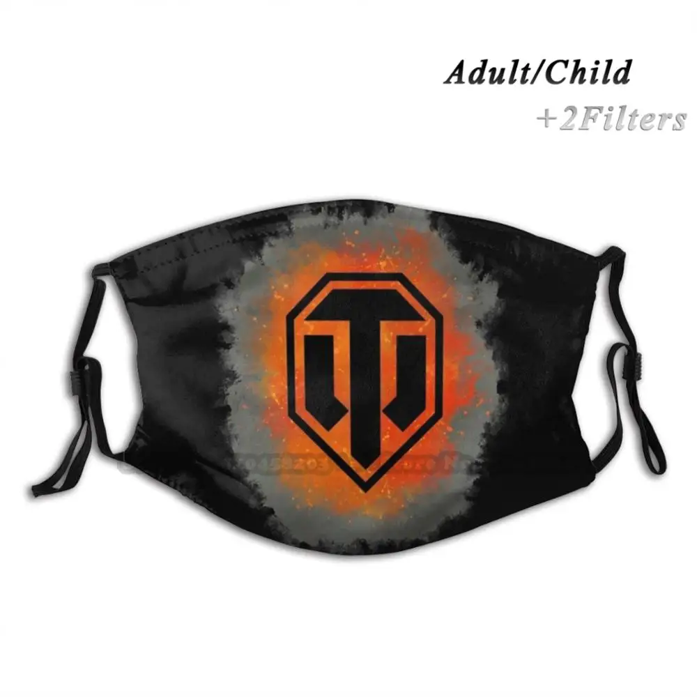 

World Of Tanks Watercolor Explosion Print Reusable Mask Pm2.5 Filter Face Mask Kids World Of World Multiplayer Gaming Video
