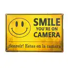 Винтажный садовый декор гаража Улыбка Вы на камере знак видеонаблюдения Ретро жестяной постер