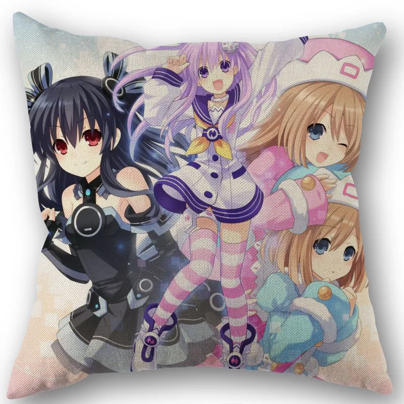 Japanese Anime Hyperdimension Neptunia Cushion Pillow Tent Office Home Cotton Linen Zippered Pillowcase Family Accessories | Дом и сад