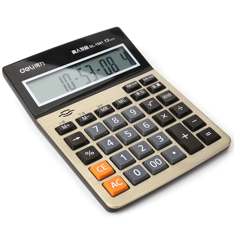 

DL Effective 1542A 12 voice big screen tuhao gold calculator business finance special computer Office supplies