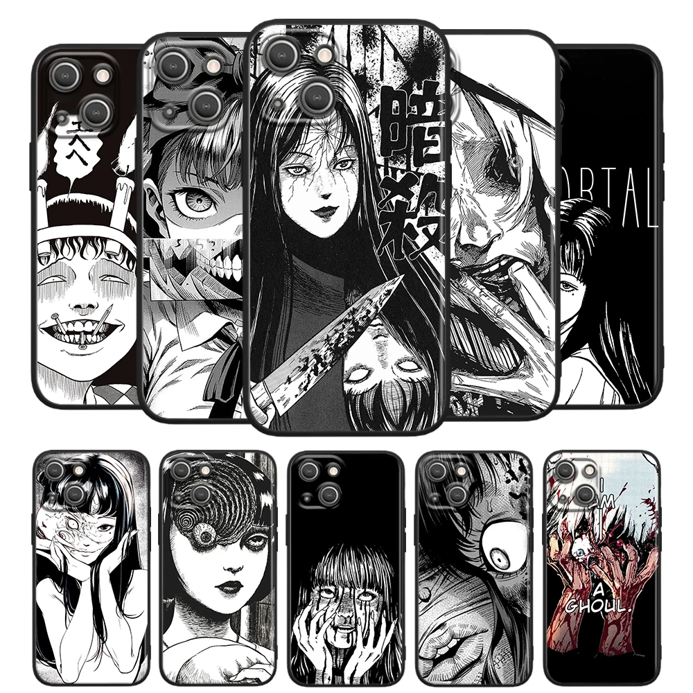 

Junji Ito Terror Horror Anime for Apple iPhone 13 12 Pro Max Mini 11 Pro XS Max X XR 6 7 8 Plus 5S SE2020 Soft Black Phone Case