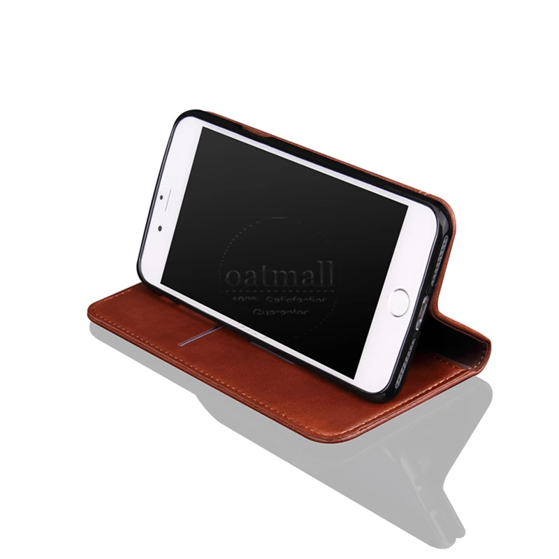 Роскошный кожаный флип чехол для Apple iphone 8 Plus кошелек с отделениями карт винтажные