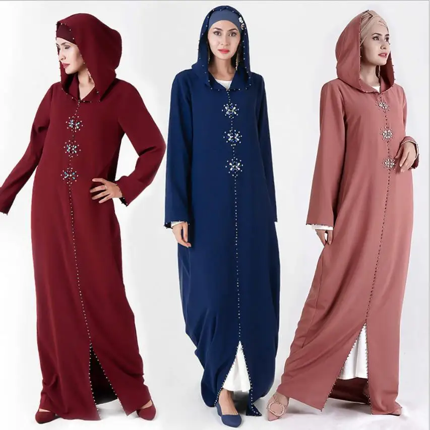 

Дубай, Турция женское платье Djellaba, с капюшоном, с бисером, F1050