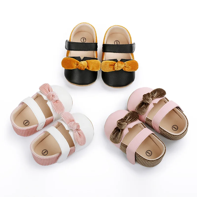 

Baby Toddler shoesGirls Fashion Bow Princess Prewalker 0-6-12 Month Newborn Cute Color Matching Soft Sole First Walkers