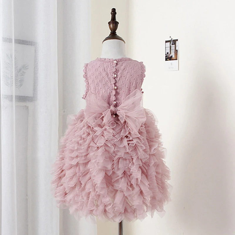 Petal Lace Dress Children Clothing Fluffy Cake Smash Dresses Ball Gown Princess Kids for Girls Vestidos 3-8T | Детская одежда и