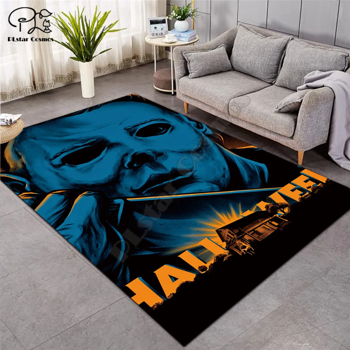 

Halloween IT Clown carpet Square Anti-Skid Area Floor Mat 3D Rug Non-slip Mat Dining Room Living Room Soft Bedroom Carpet 01