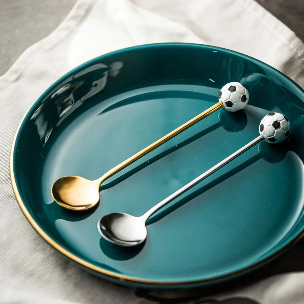 

Creative Ball Spoon Basketball Volleyball Football Spoon Coffee Ice Spoon Stainless Steel Spoon Tableware kitchen accessories
