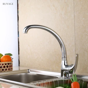 ruyage kitchen faucets 360 degree tap for kitchen swivel solid zinc alloy kitchen mixer cold and hot single hole water free global shipping