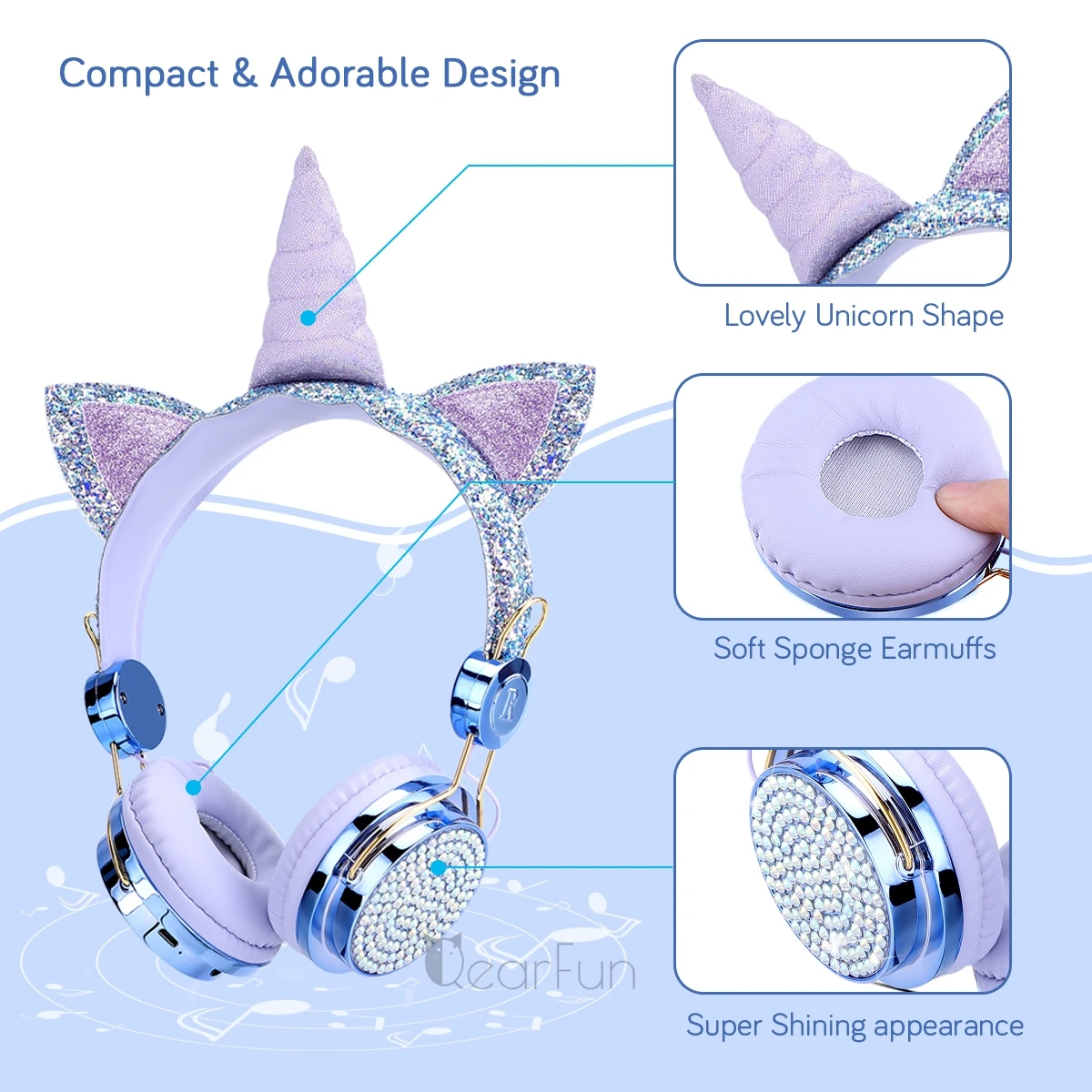 Беспроводные наушники с микрофоном милая музыкальная стерео гарнитура в виде
