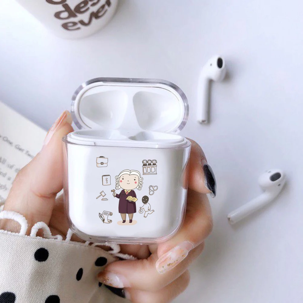 Прозрачный чехол для наушников с милым мультипликационным принтом s Apple Airpods