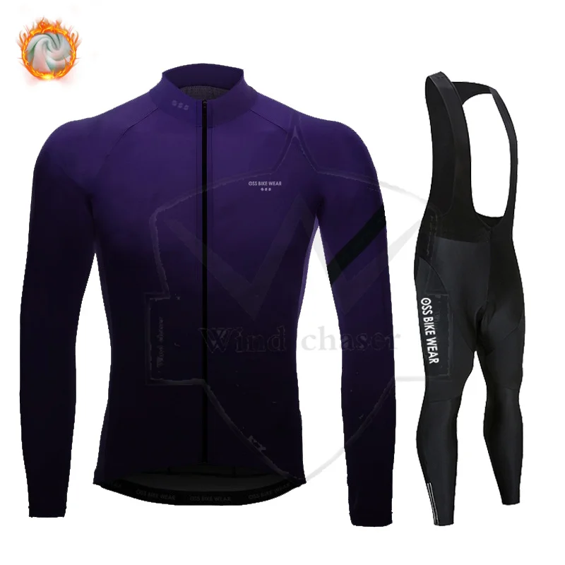 

NEW 2021 OSS BIKE WEAR Winter Thermal Fleece Cycling Jersey long sleeve Jersey Ropa ciclismo Bike Clothing maillot Ciclismo