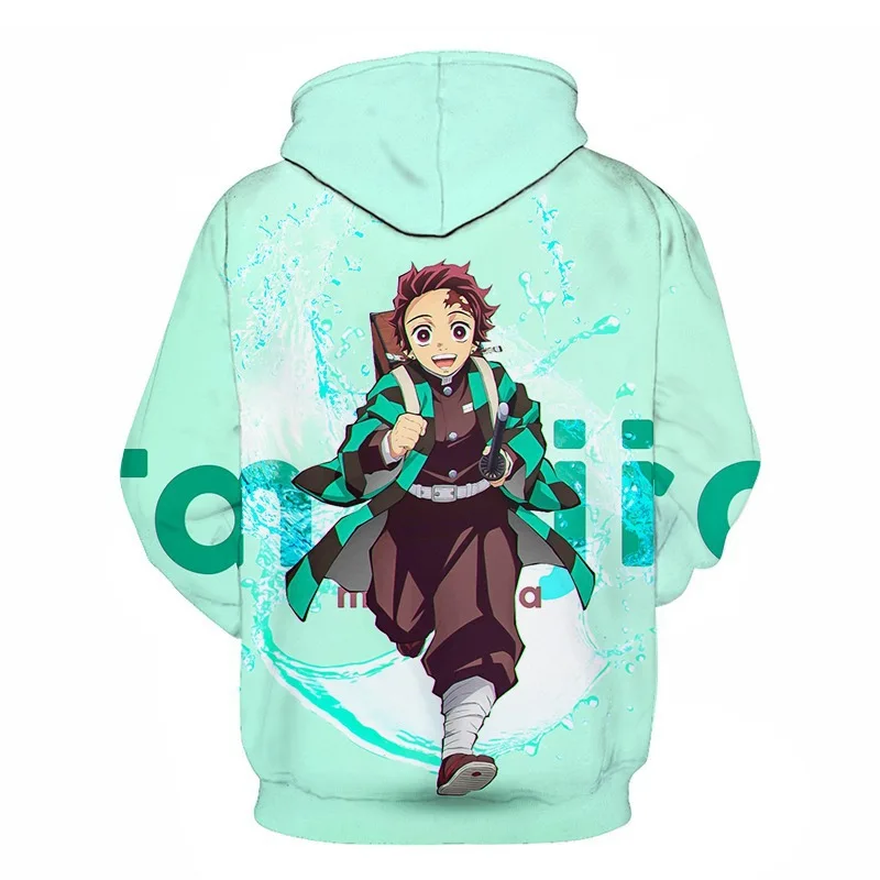 

Green Sweater Demon Slayer Cosplay Costume Kamado Tanjirou Spring Autumn Hooded 3D Couples Sweatwear Girl Boy Sport Hoodie Coat