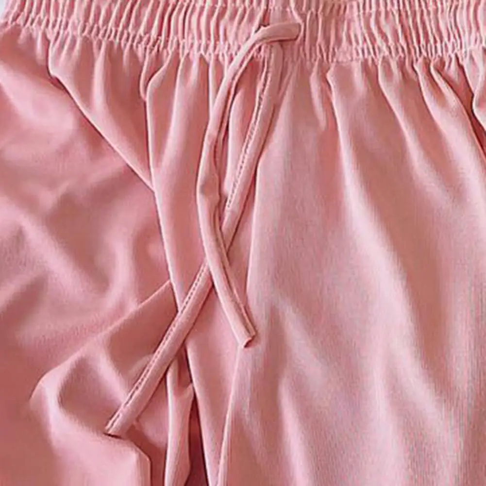 

Summer Women Pants Wide-legged Drawstring Breathable Solid Color Elastic Women Pants Loose Comfortable Streetwear Summer Travel