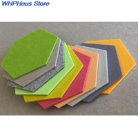 1 pc colorful wall tiles memo felt board for wall stickers home decors hexagon pad cork boardpin board