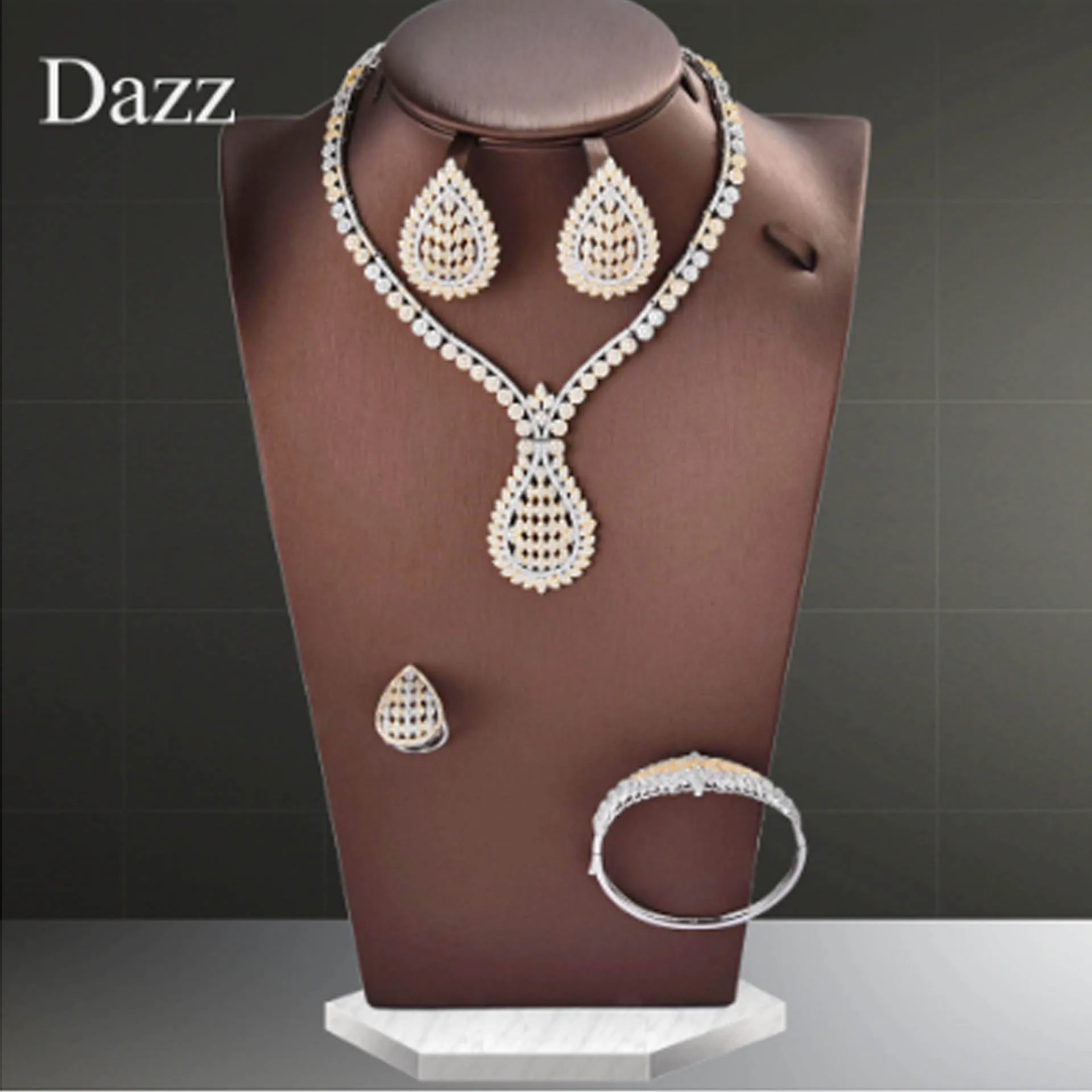 Роскошное ожерелье Dazz с листьями растений Нигерия комплект ювелирных изделий