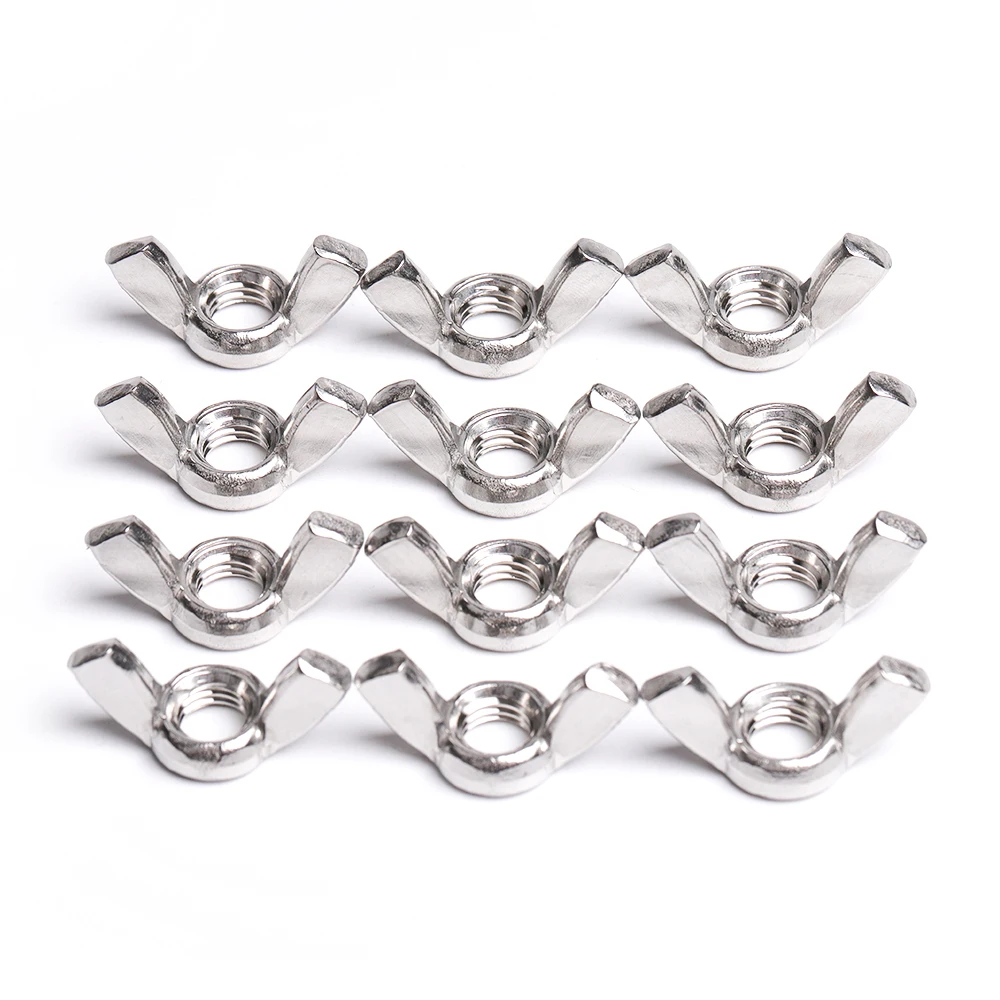 304 Stainless Steel Butterfly Wing Nut M3 M4 M5 M6 M8 M10 M12 1/2/5/10 Pcs Metric Threaded Zinc Plated Wingnut Ram Screw Nuts |