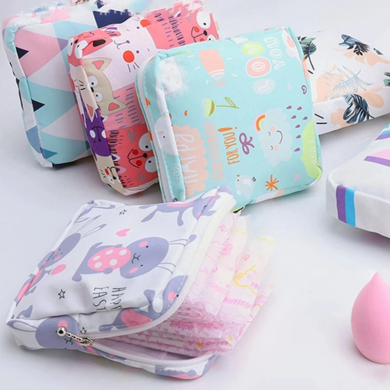 

New Women Girl Sanitary Pad Pouches Napkin Towel Storage Bag Credit Card Holder Coin Purse Cosmetics Earphone Case