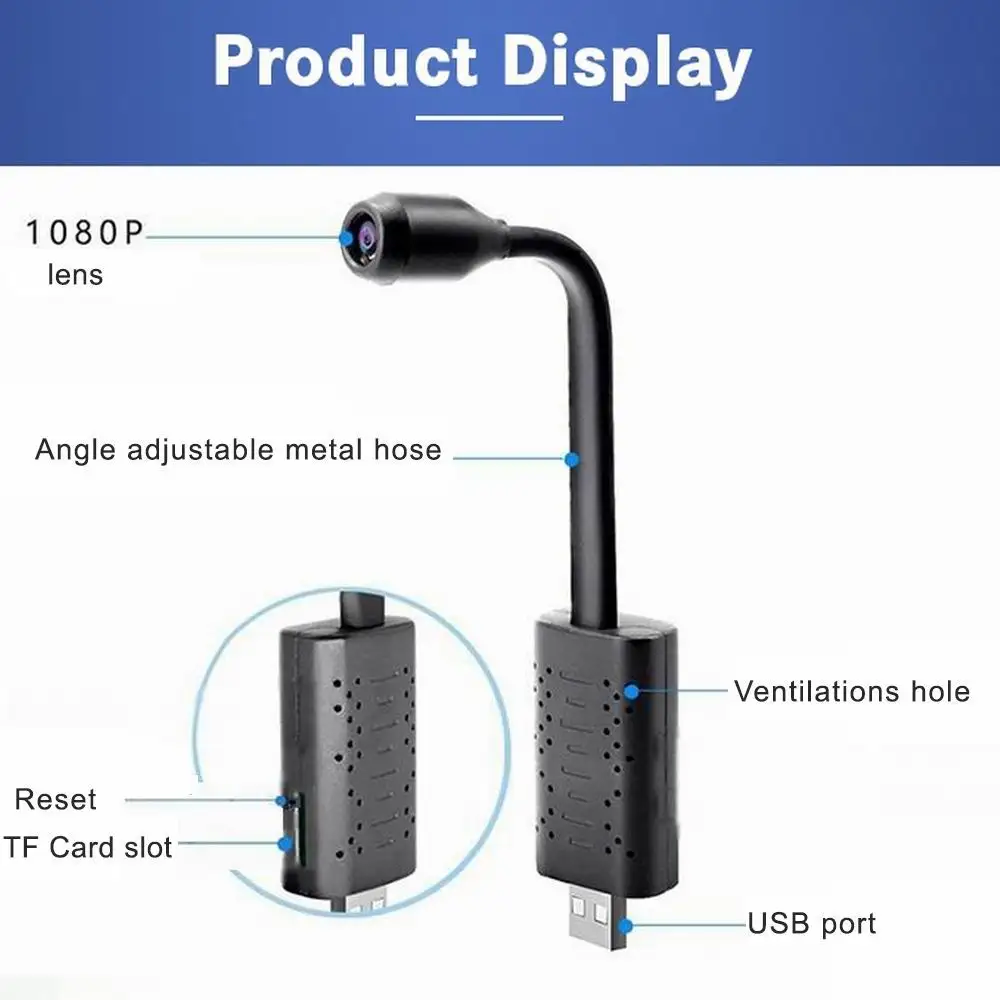 Мини камера U11 1080P HD Smart USB s Обнаружение движения петля видео облако хранение 360