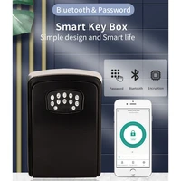 smart key lock box tuya bluetooth compatible wall mount smart home key safe box weatherproof key storage lock indoor outdoor