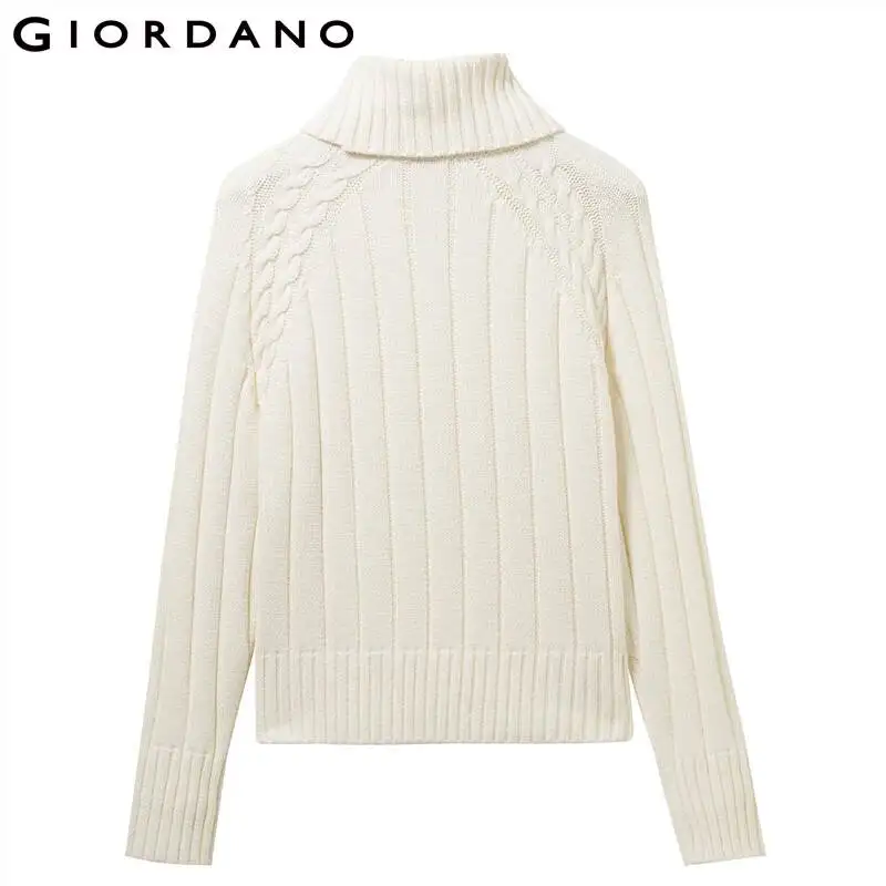 Giordano женская вязанная кофта с высоким воротом и длинными рукавами выполнена в
