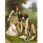 Алмазная вышивка 5D сделай сам, картина с собакой, квадратная вышивка с животными, вышивка крестиком, подарок для украшения дома