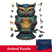 wooden animal puzzles for adults diy wood puzzle animal shaped piece montessori toys for kids children jigsaw puzzles gift