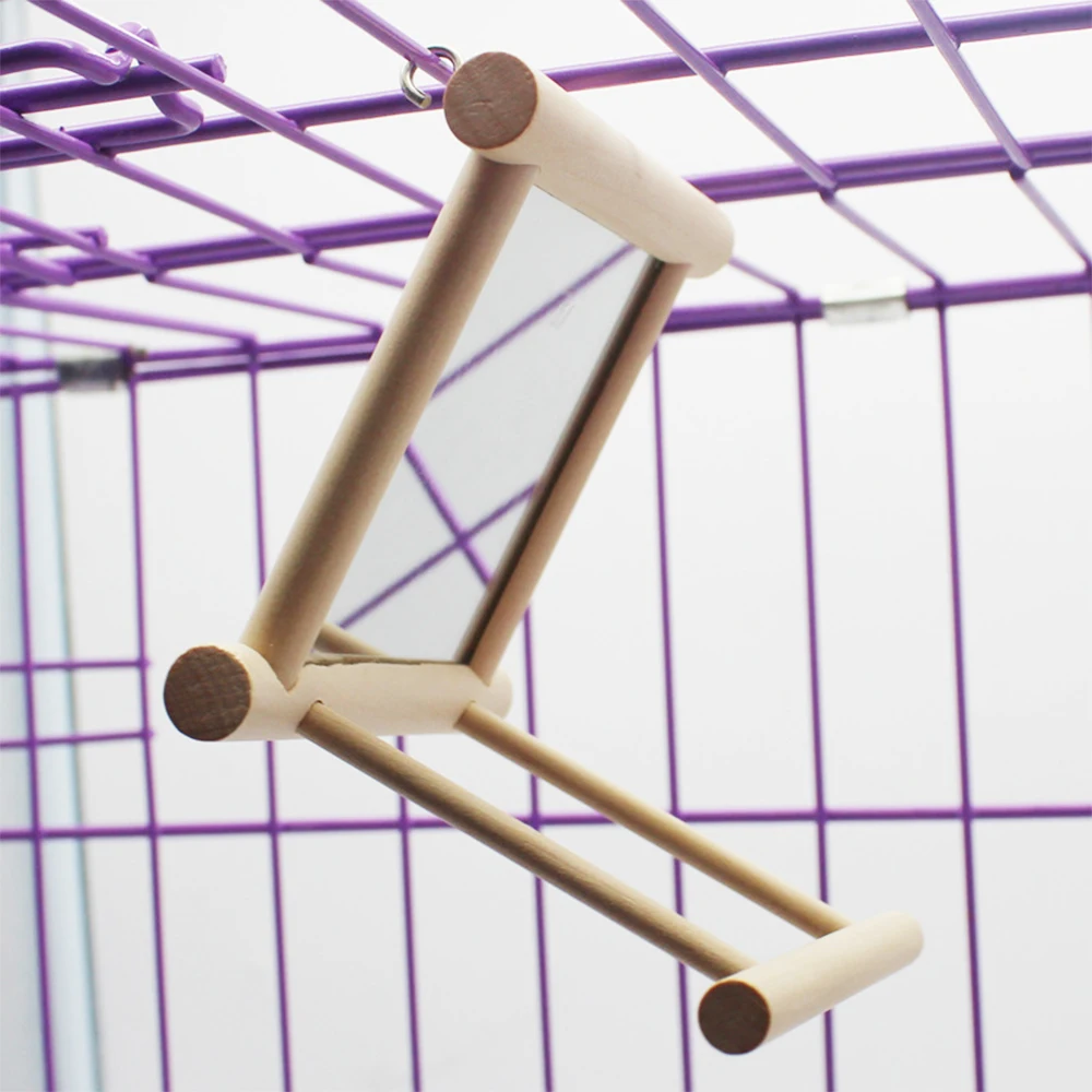 Деревянное Зеркало-игрушка для домашних животных забавная игрушка попугаев