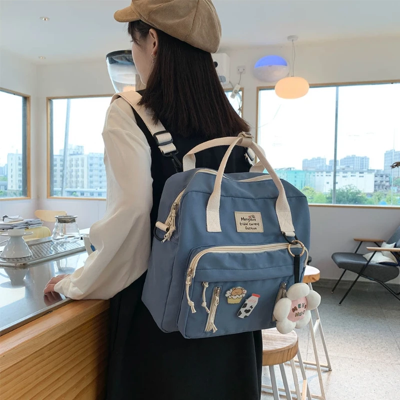 Multifunctional Lovely Women Backpack Shoulder Bags Handbag Teenage Girl Ring Buckle Portable Travel Messenger Bag Wild | Багаж и сумки