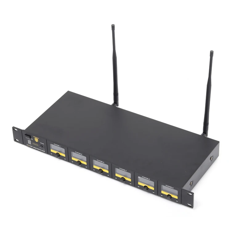 저렴한 MX66 6 채널 전문 진정한 다이버시티 Uhf 무선 마이크 시스템, 6 개의 핸드 헬드 마이크 포함