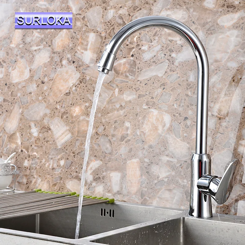 

Classic Kitchen Faucet Stainless Steel Brushed Process Swivel Hot and Cold Tap 360 Degree Rotation Stainless Steel Basin Faucet