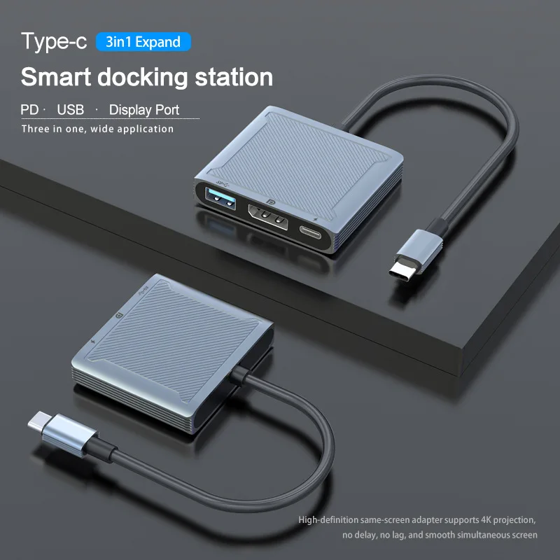 3 в 1 USB Type C док-станция для отображения порта 0 с PD 100 Вт 8K @ 60Hz 4K 144Hz конвертер Mackbook DP